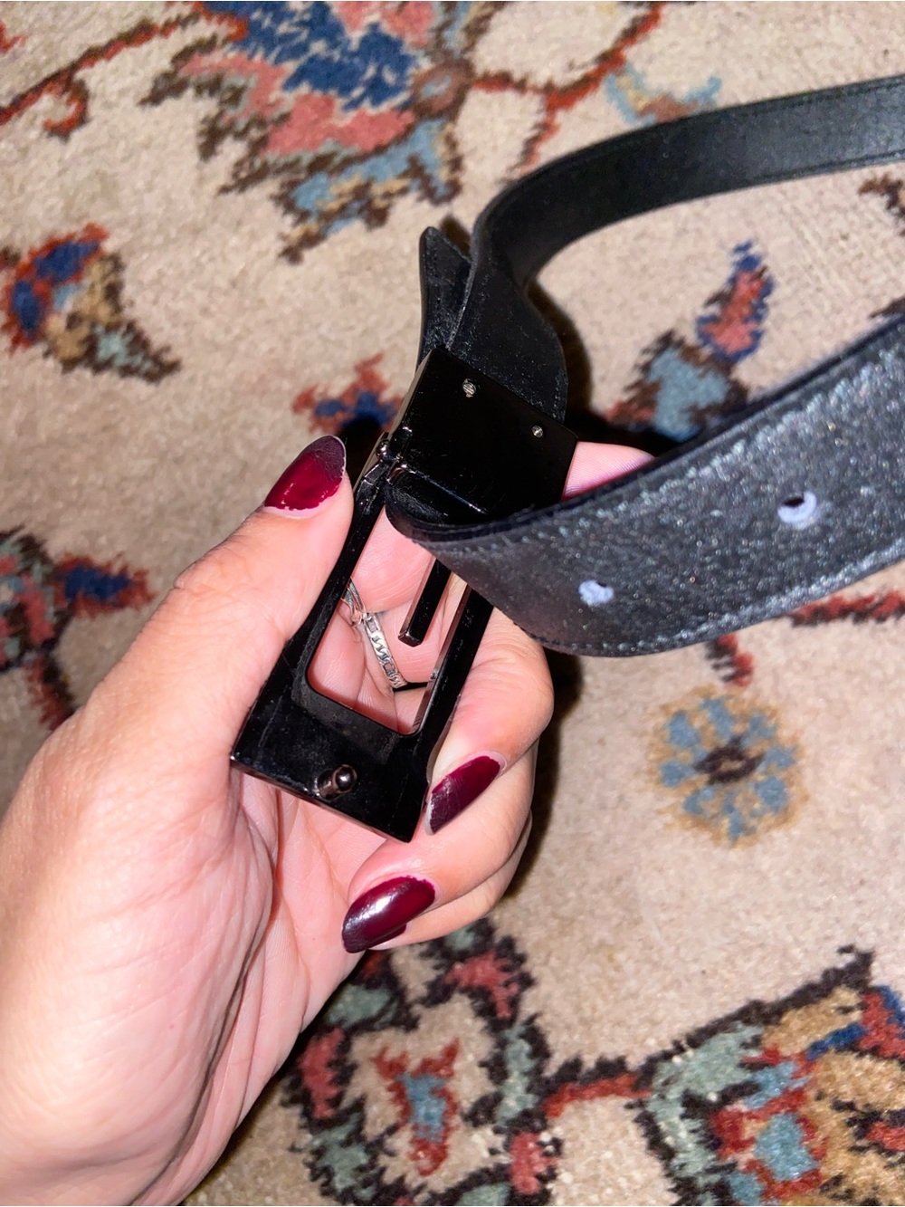 Gucci Black GG Monogram Belt | square G Buckle 🖤🖤 - Picture 10 of 13